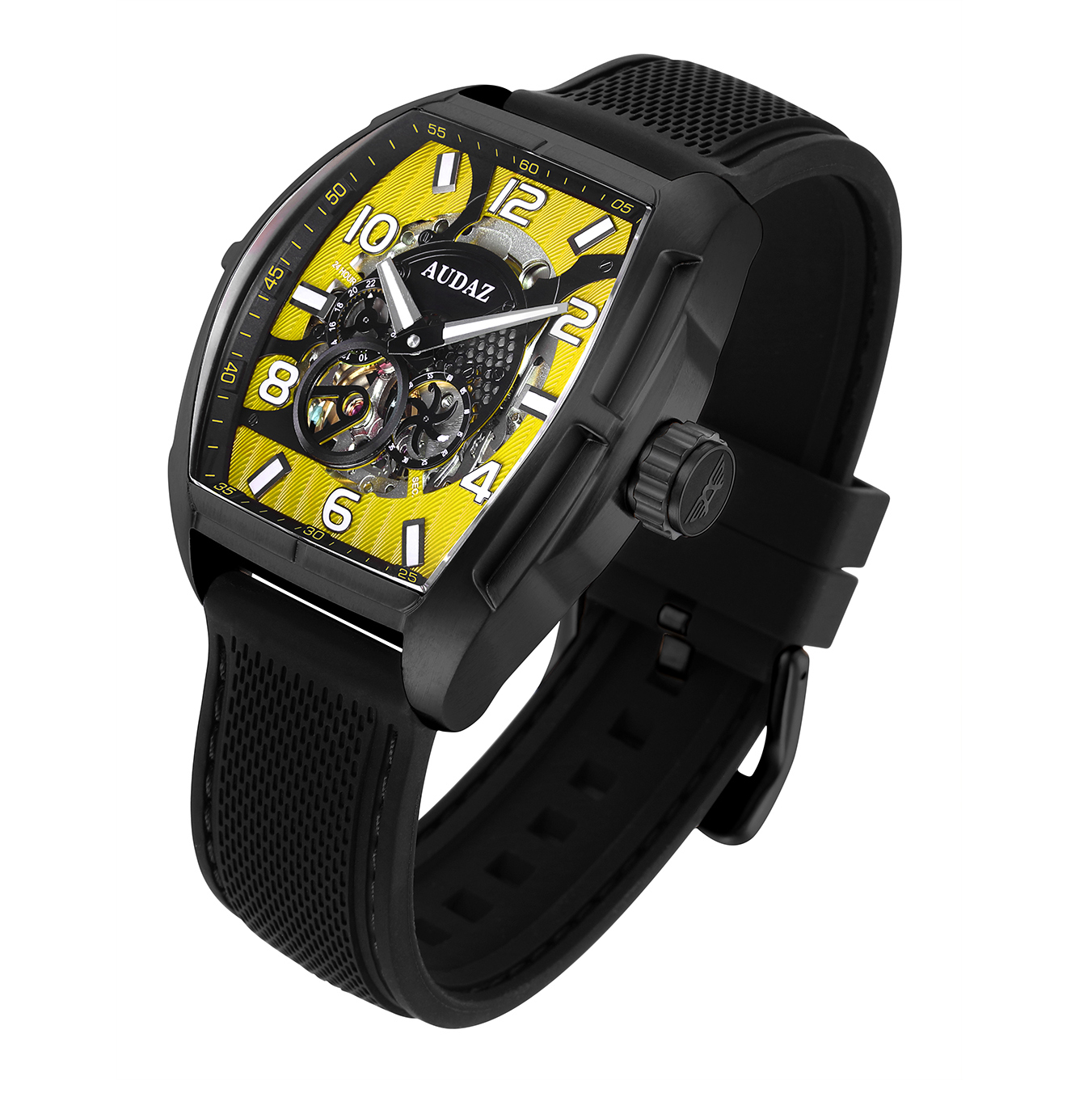 Audaz Predator II Black-Yellow 44mm Automatic Skeleton