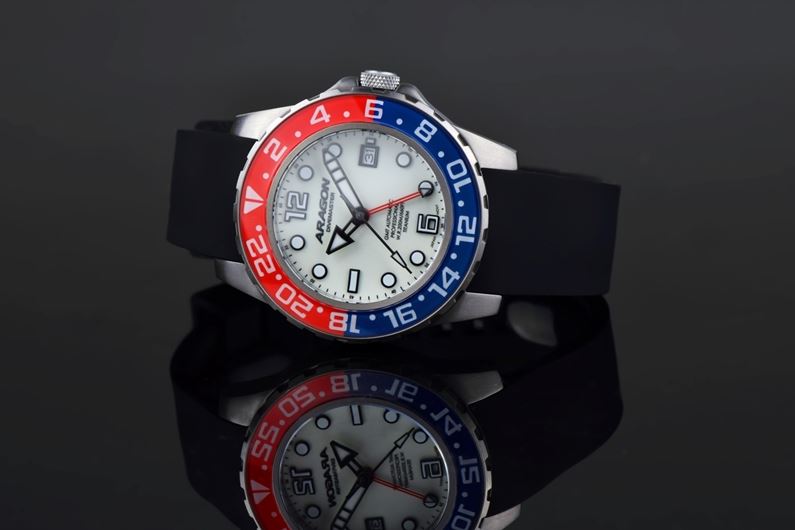 ARAGON Divemaster Titanium White Lume GMT 45mm