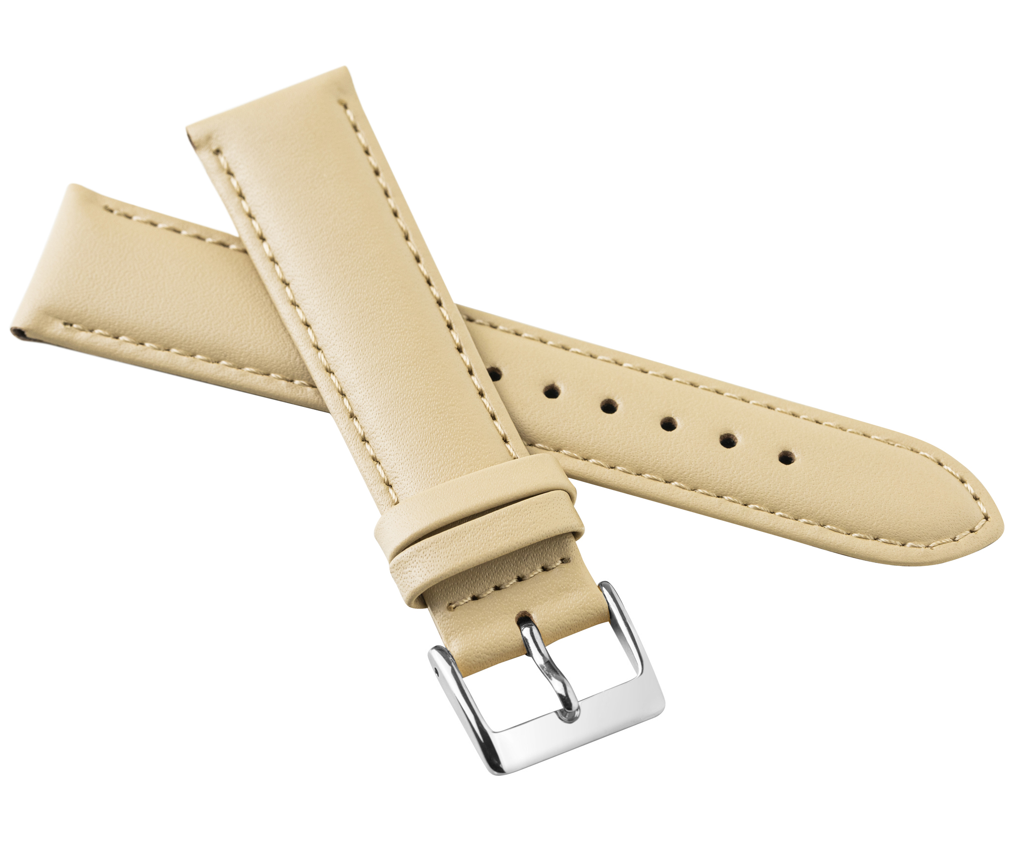 Lederarmband Beige LLB-BE55 Glattleder Uhrenarmband
