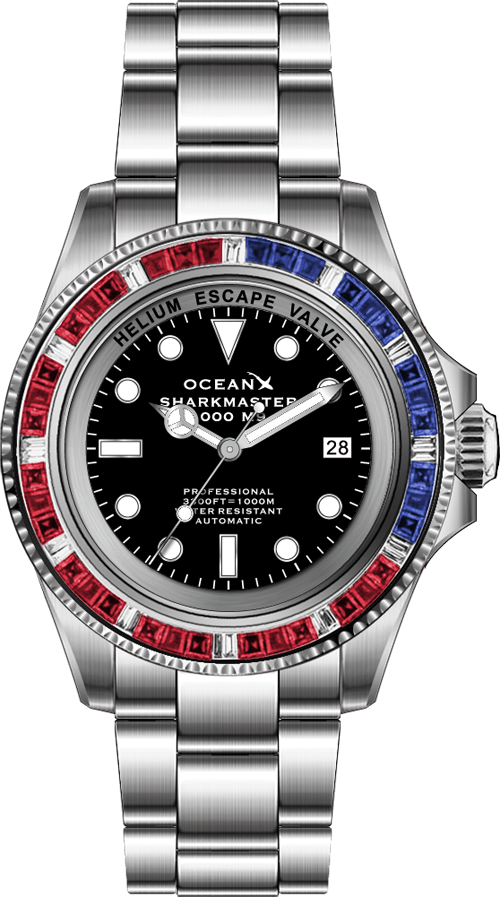 OceanX Sharkmaster 1000 M9 Red Black-Blue Automatic Limited Edition