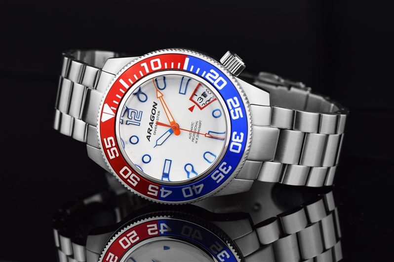 ARAGON Divemaster III 45mm White Lume Automatic Steel