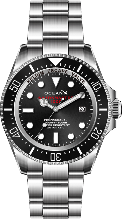 OceanX Sharkmaster 1000 Black Automatic