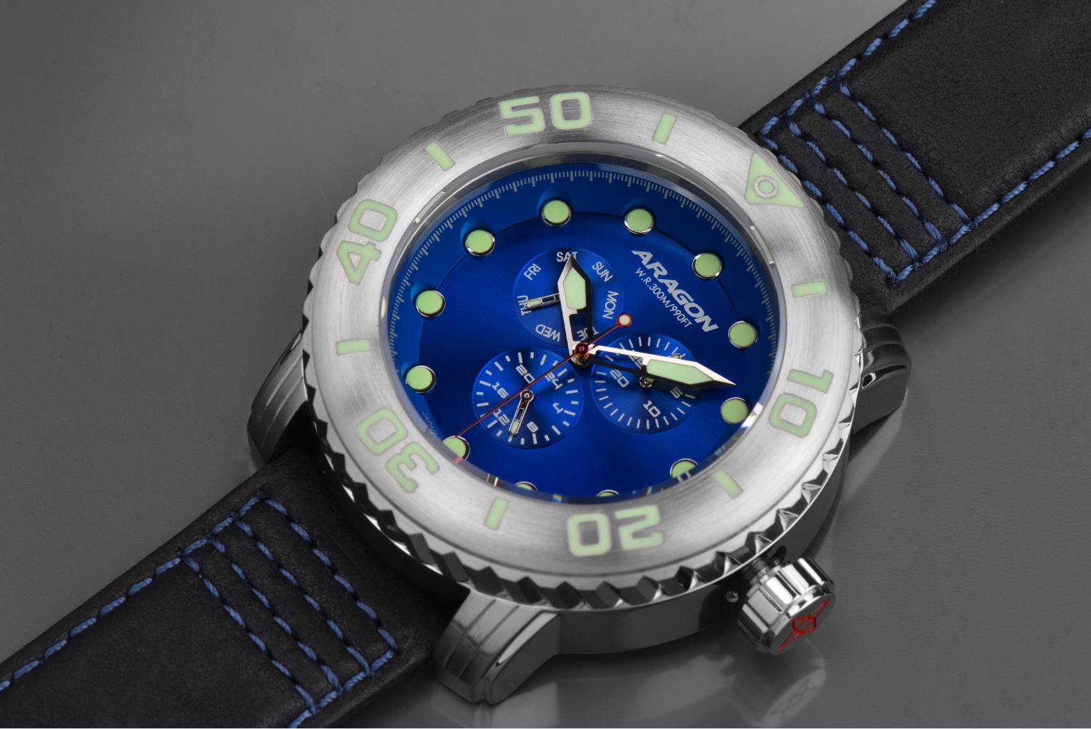 ARAGON Gauge Multifunction 55mm Blue Leather