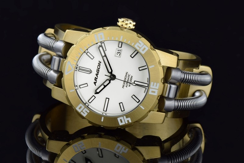 ARAGON Hydraumatic G9 NH35 Automatic White Gold 50mm