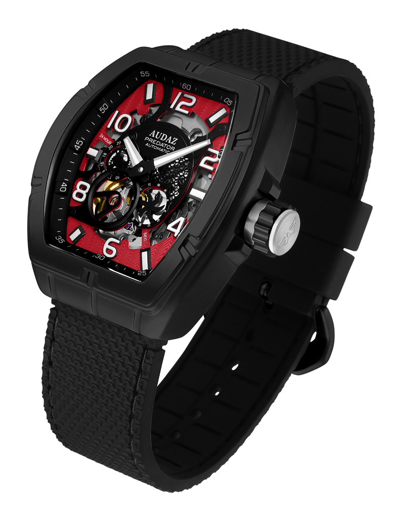 Audaz Predator Black-Red Automatic ADZ-2055-01 Skeleton