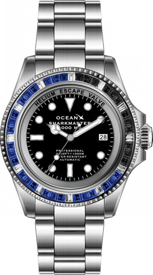 OceanX Sharkmaster 1000 M9 Black Black-Blue Automatic Limited Edition