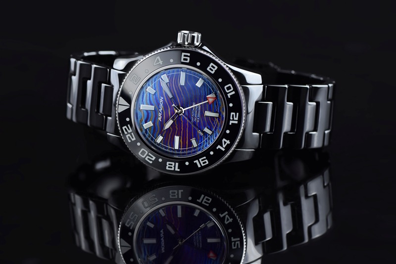 ARAGON Hercules Ceramic GMT 9075 Damascus 50mm