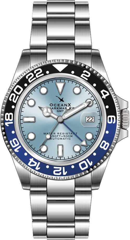 OceanX Sharkmaster GMT 42mm Ice Black-Blue Automatic