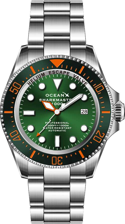 OceanX Sharkmaster 1000 44mm Green-Orange Automatic