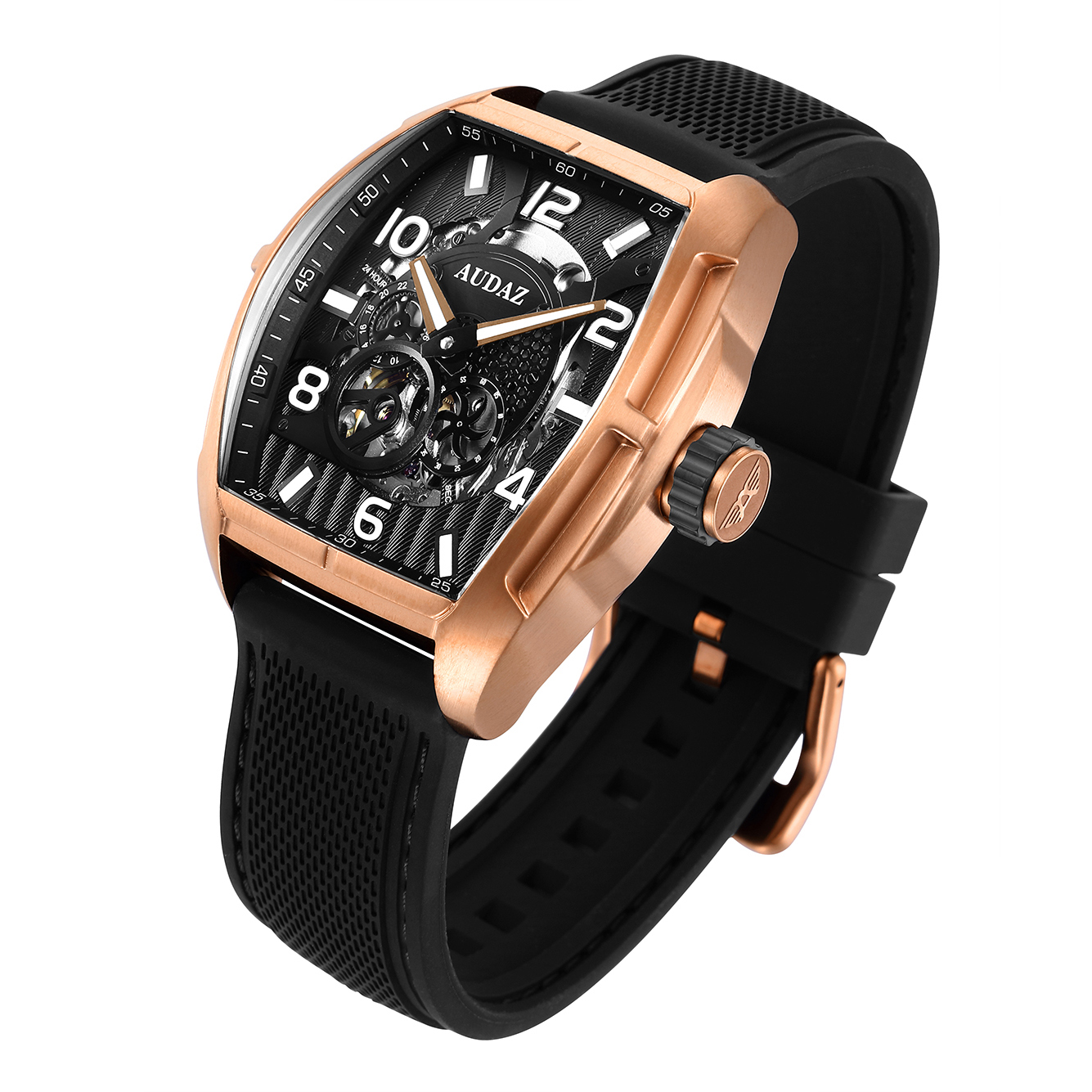 Audaz Predator II Black-Gold 44mm Automatic Skeleton