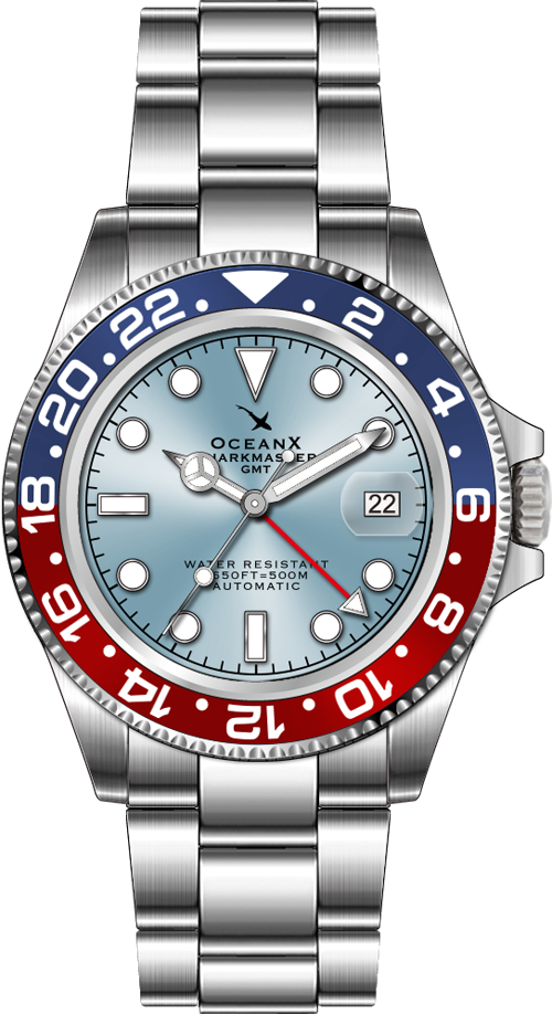 OceanX Sharkmaster GMT 42mm Ice Blue-Red Automatic