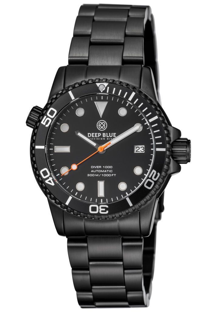 Deep Blue Diver 1000 Black-Black-PVD-Steel