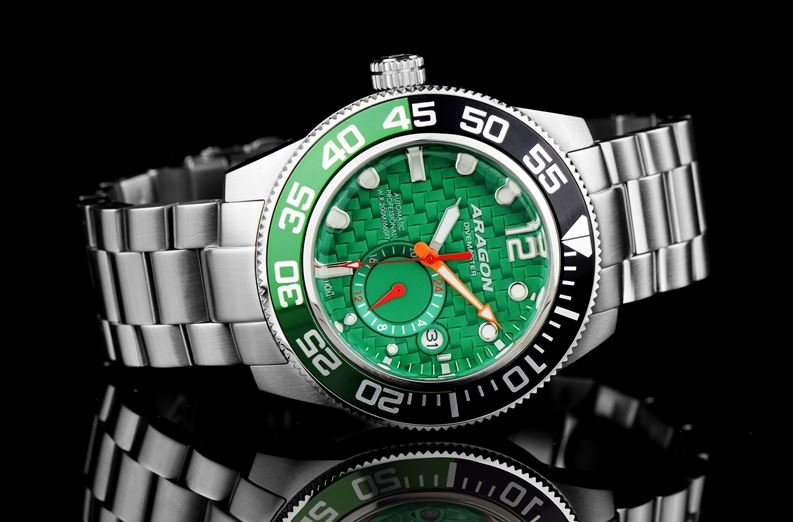 ARAGON Divemaster III 50mm Green Automatic Steel Lefty