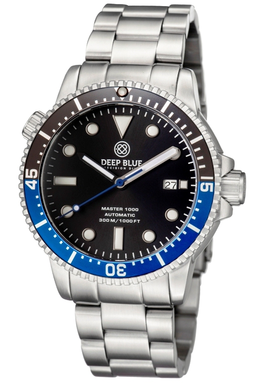 Deep Blue Master 1000 Black-Black-Blue Steel