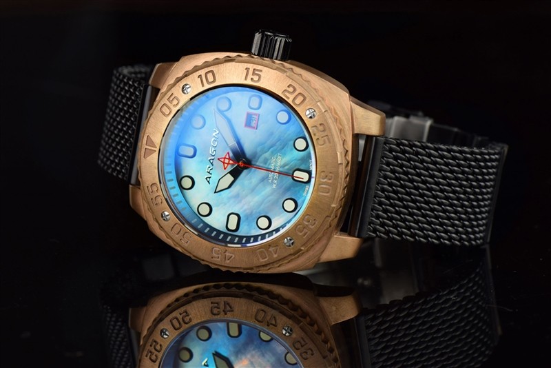 ARAGON Parma Bronze ETA 2824-2 Automatic Mother of Pearl 50mm Limited Edition