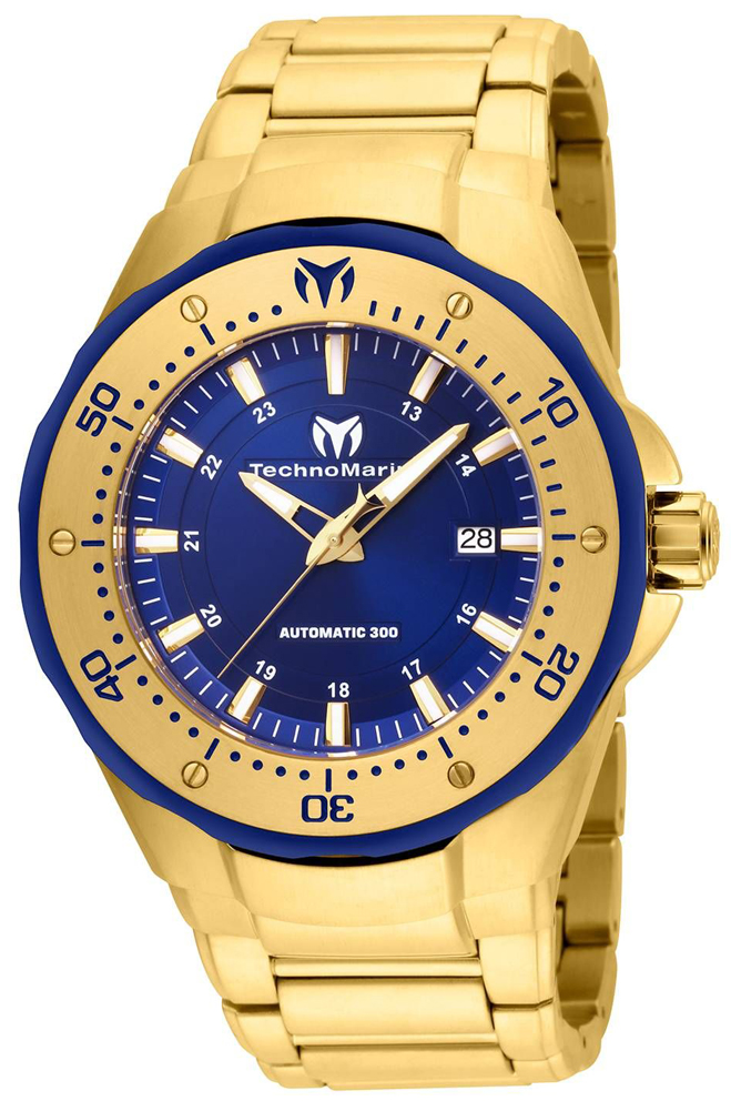 TechnoMarine Manta Sea Automatic TM-215096 Blue Gold IP Steel Herrenuhr