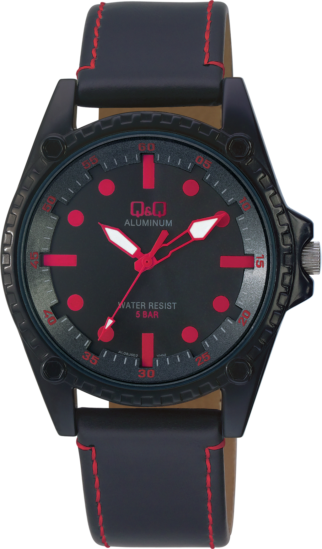 Q&Q Aluminum AL08J502Y Unisex Rot Armbanduhr