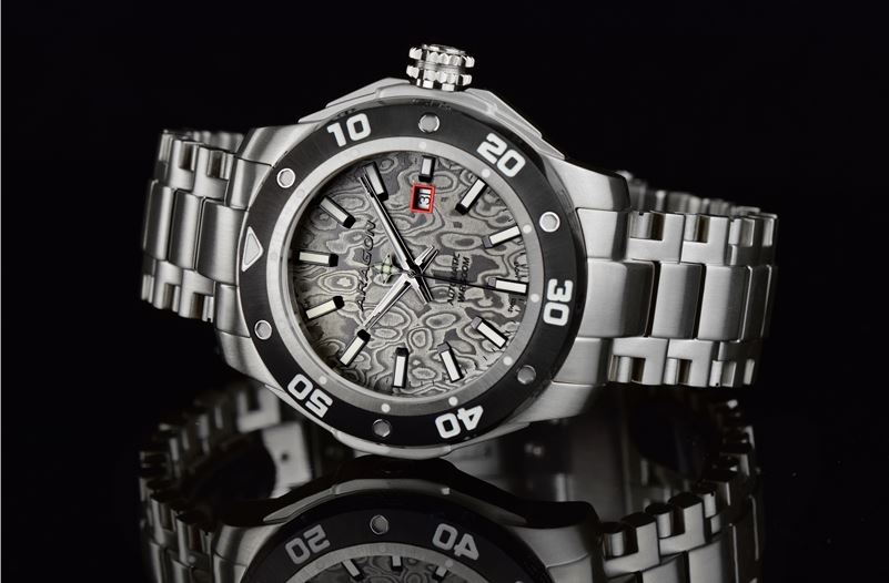 ARAGON Superjet Damascus 2824 45mm Automatic Silver Limited Edition